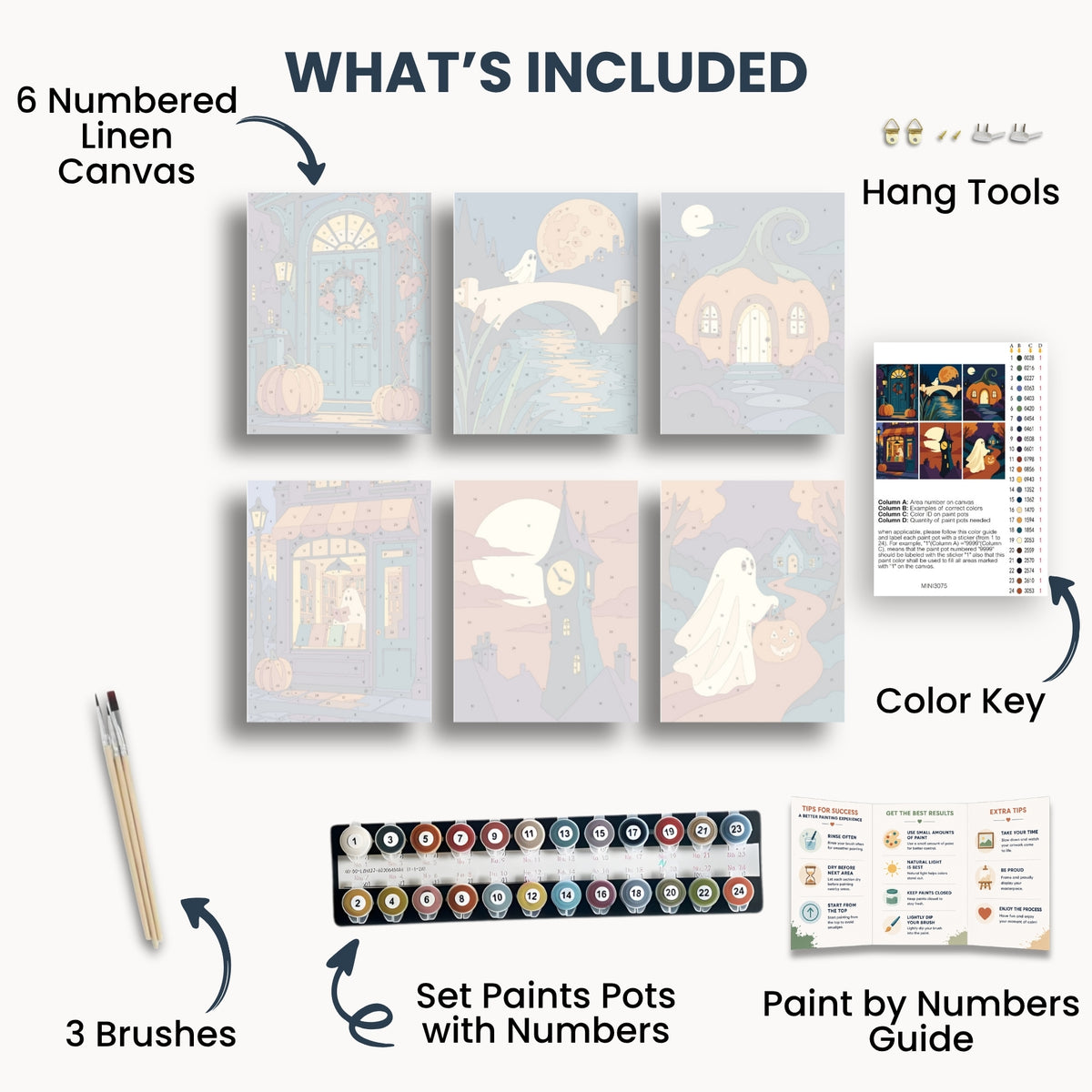 Haunted Halloween Village Mini Paint By Numbers Set