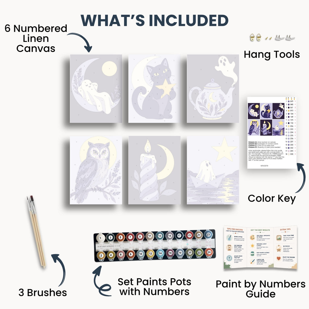 Ensemble de mini peinture par numéros Ginkgo Automne