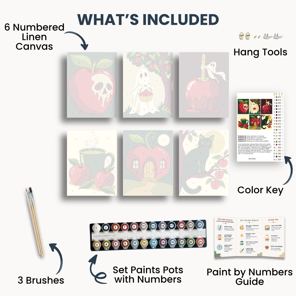 Ensemble de mini peinture par numéros Ginkgo Automne