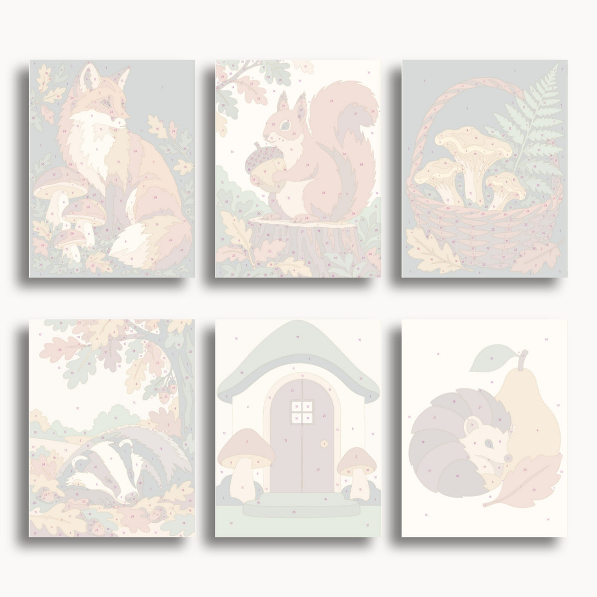 Woodland Animals Mini Paint By Numbers Set