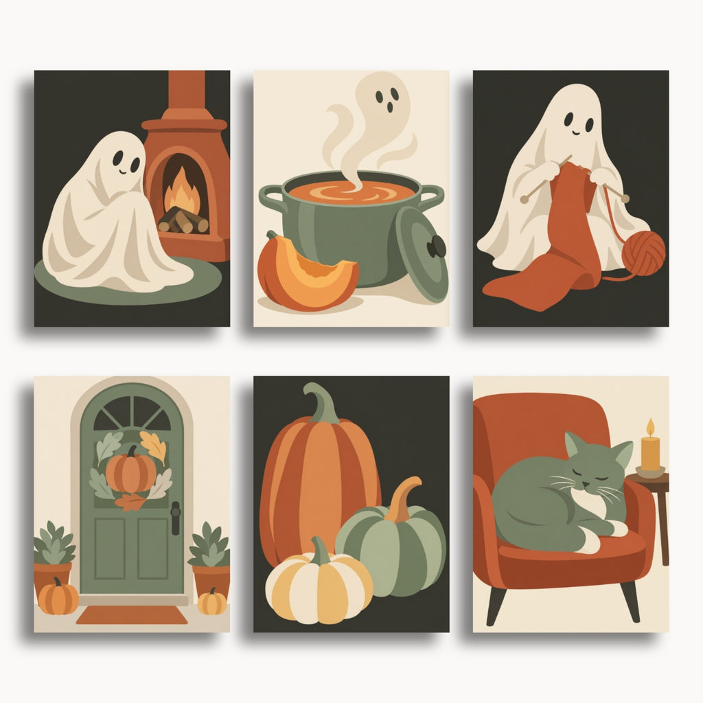 Cozy Halloween Ghosts | 6 Mini Kits