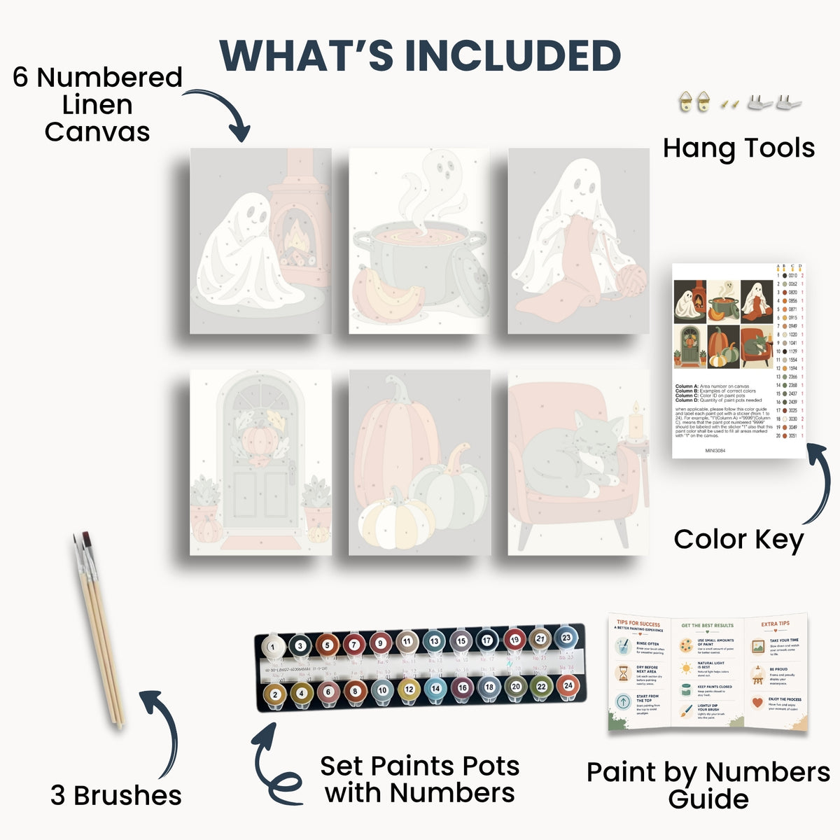 Ensemble de mini peinture par numéros Ginkgo Automne