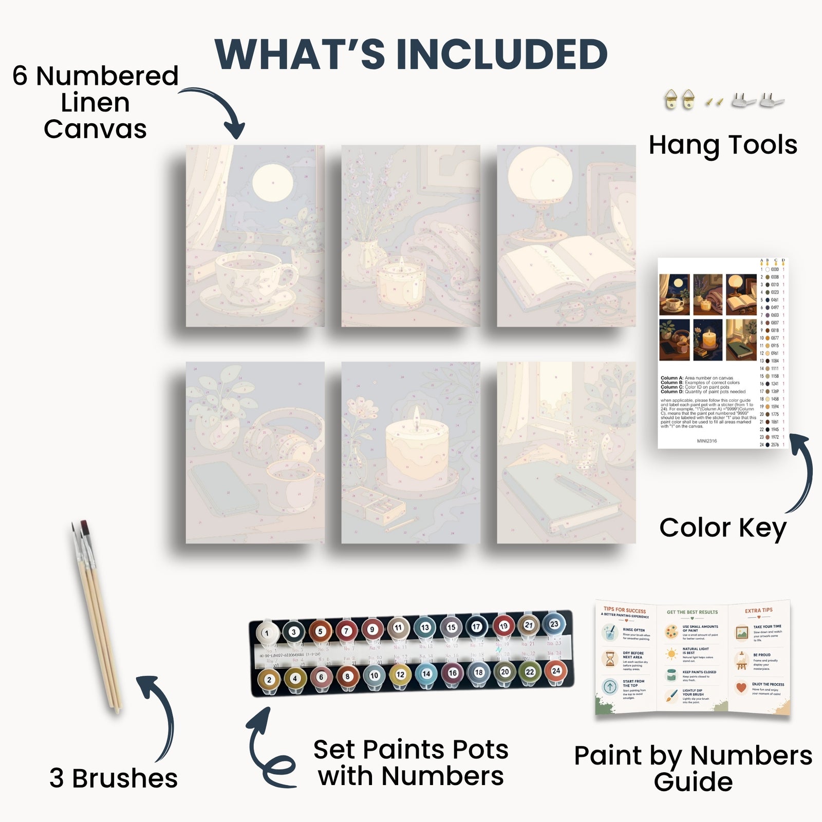 Cozy Evening Mini Paint By Numbers Set