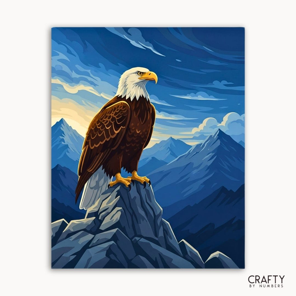 Majestic Summit Eagle paint by numbers artwork on canvas