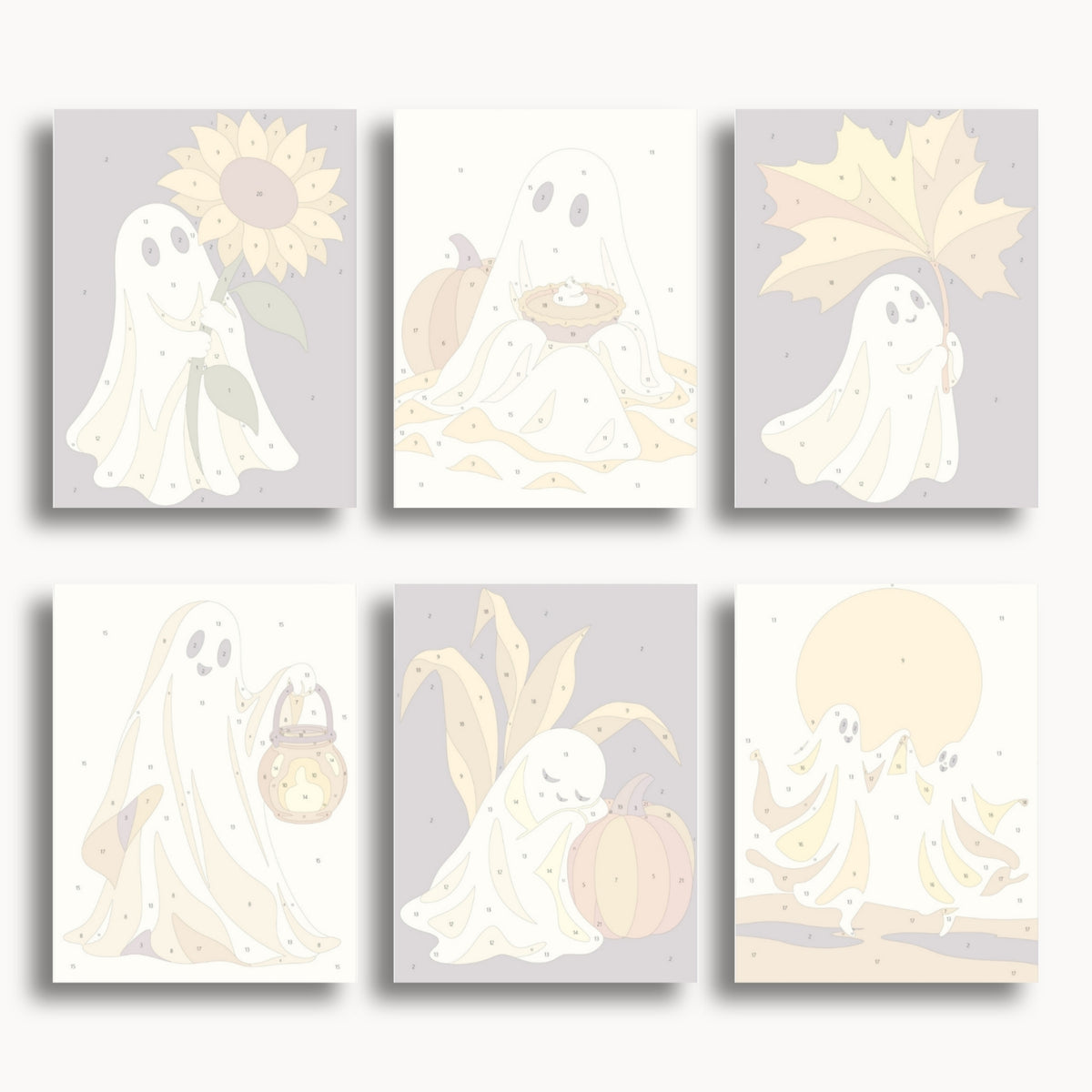 Ensemble de mini peinture par numéros Ginkgo Automne