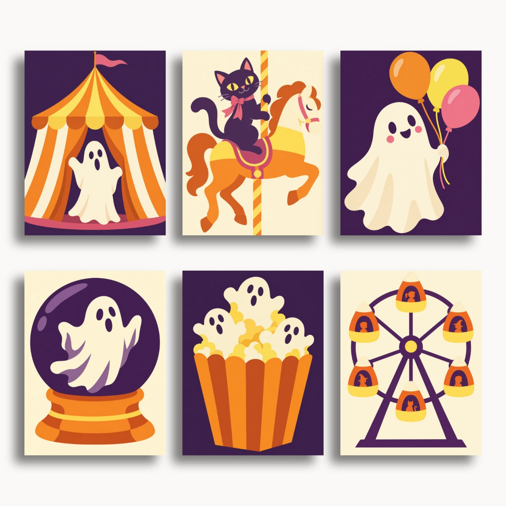 Halloween Carnival Ghosts | 6 Mini Kits