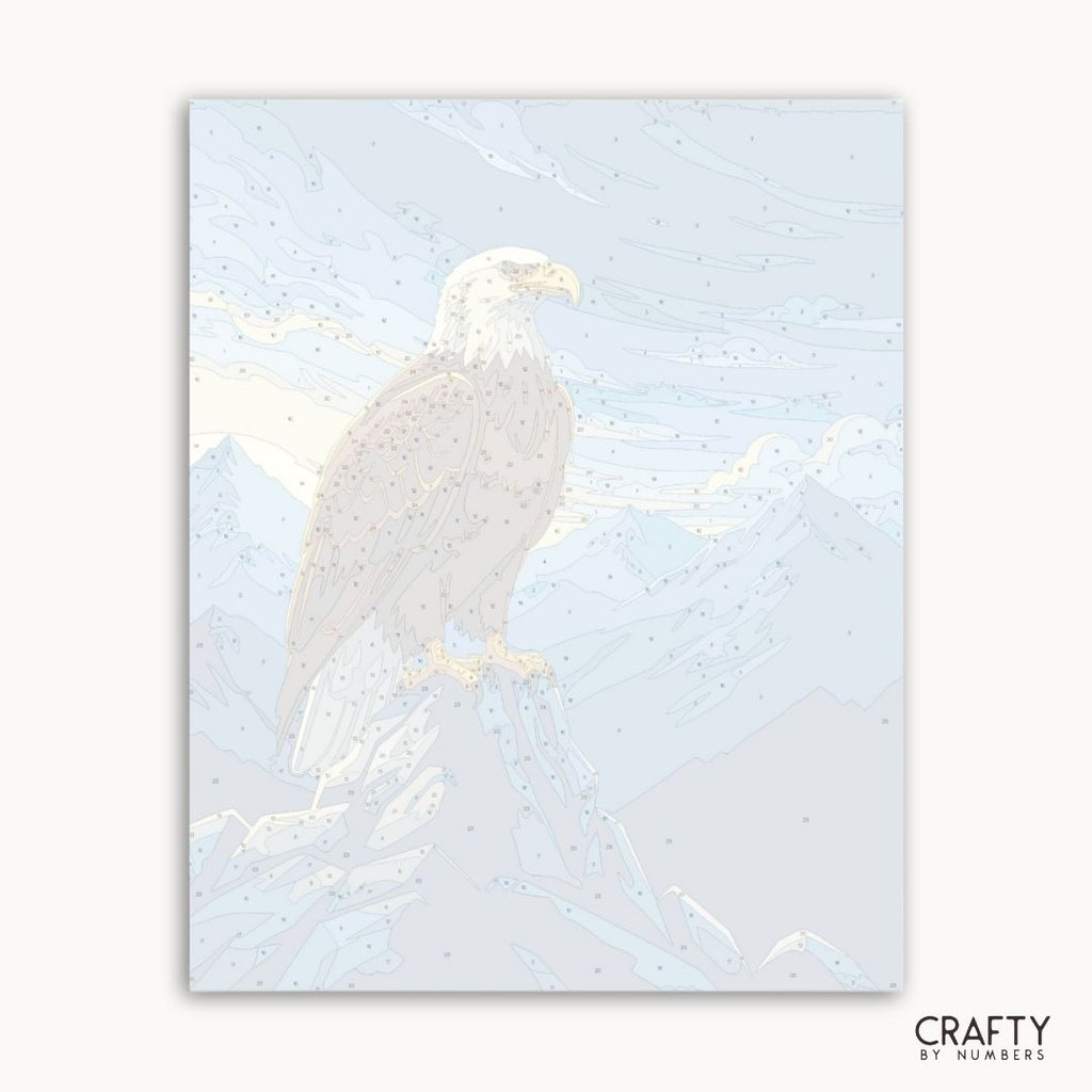 Numbered canvas preview for the Majestic Summit Eagle paint by numbers kit
