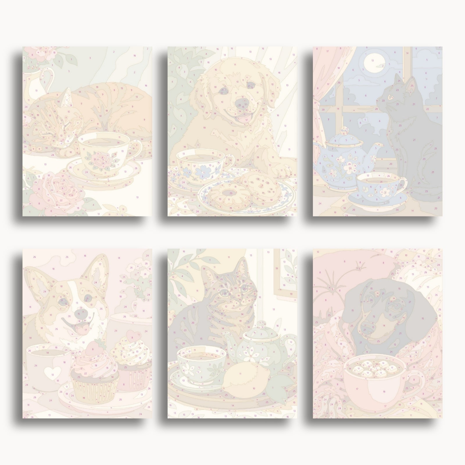 Cosy Pets Mini-Malen-nach-Zahlen-Set