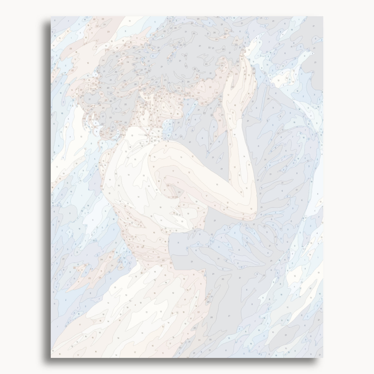 Numbered canvas preview for Only Us, showing outlined painting sections and color numbers.