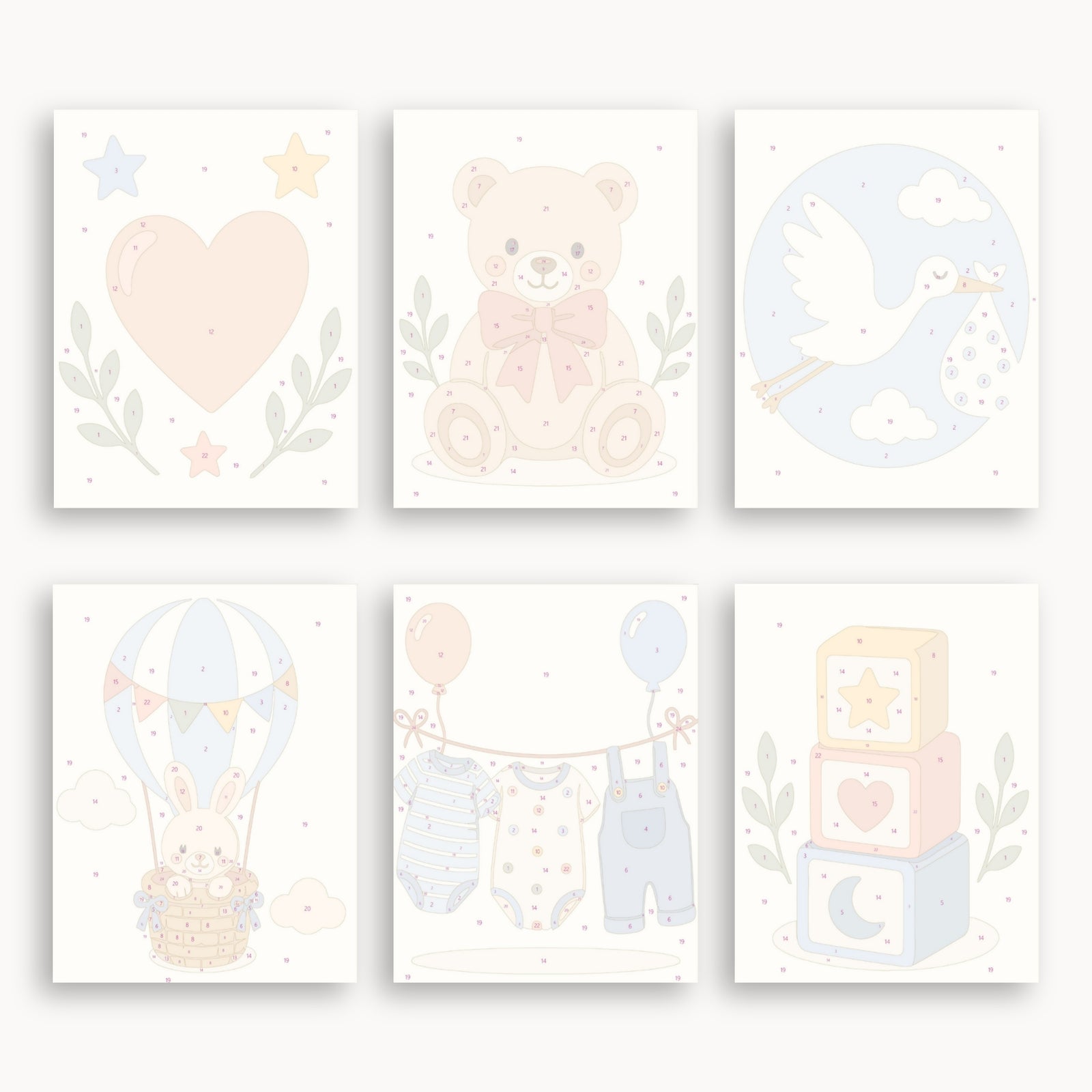 Baby Nursery Mini Paint By Numbers Set