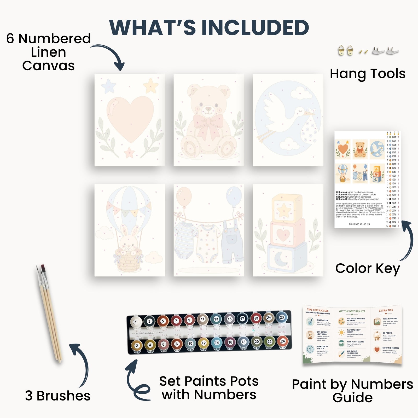 Baby Nursery Mini Paint By Numbers Set