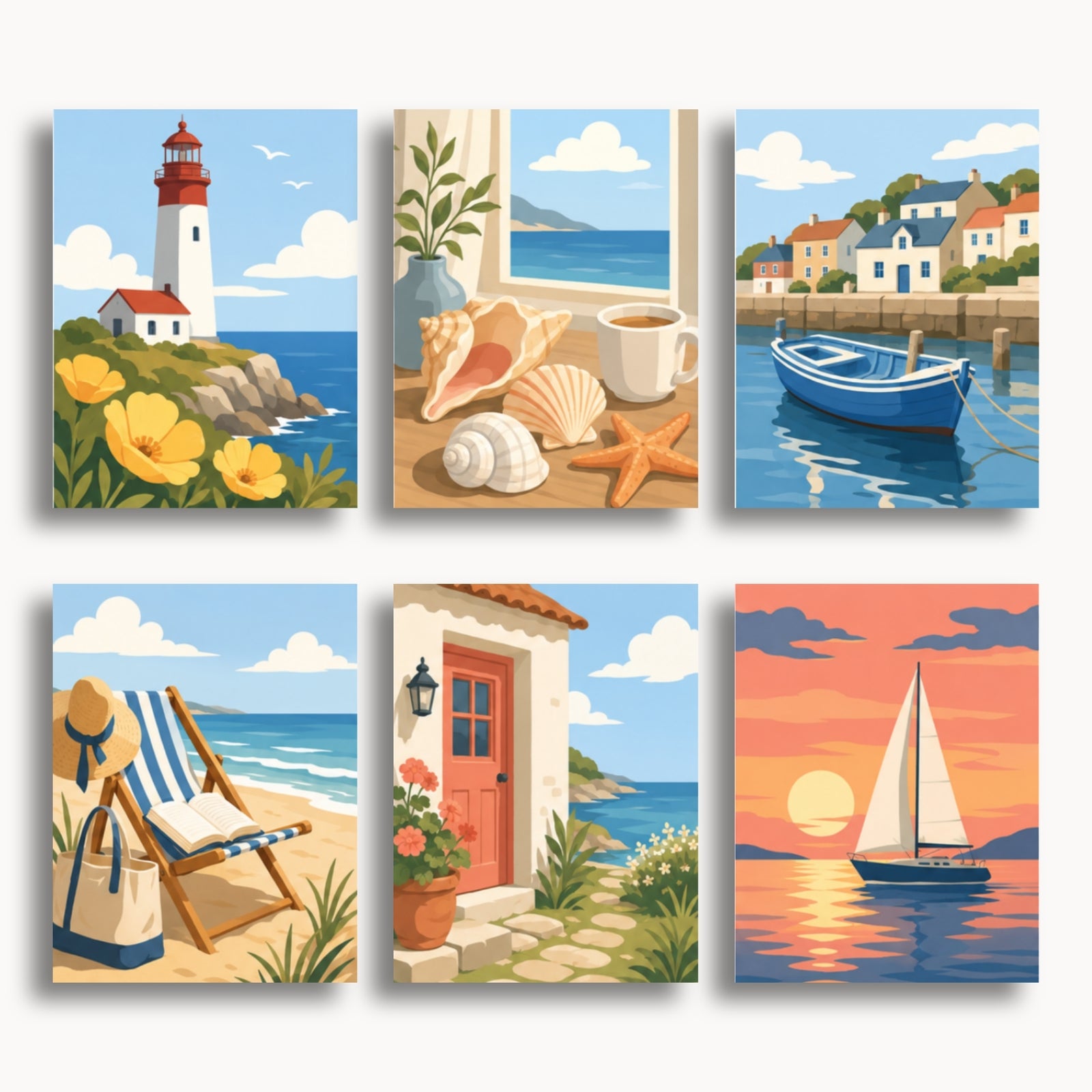 Mini-Malen-nach-Zahlen-Set „Coastal Escape“.