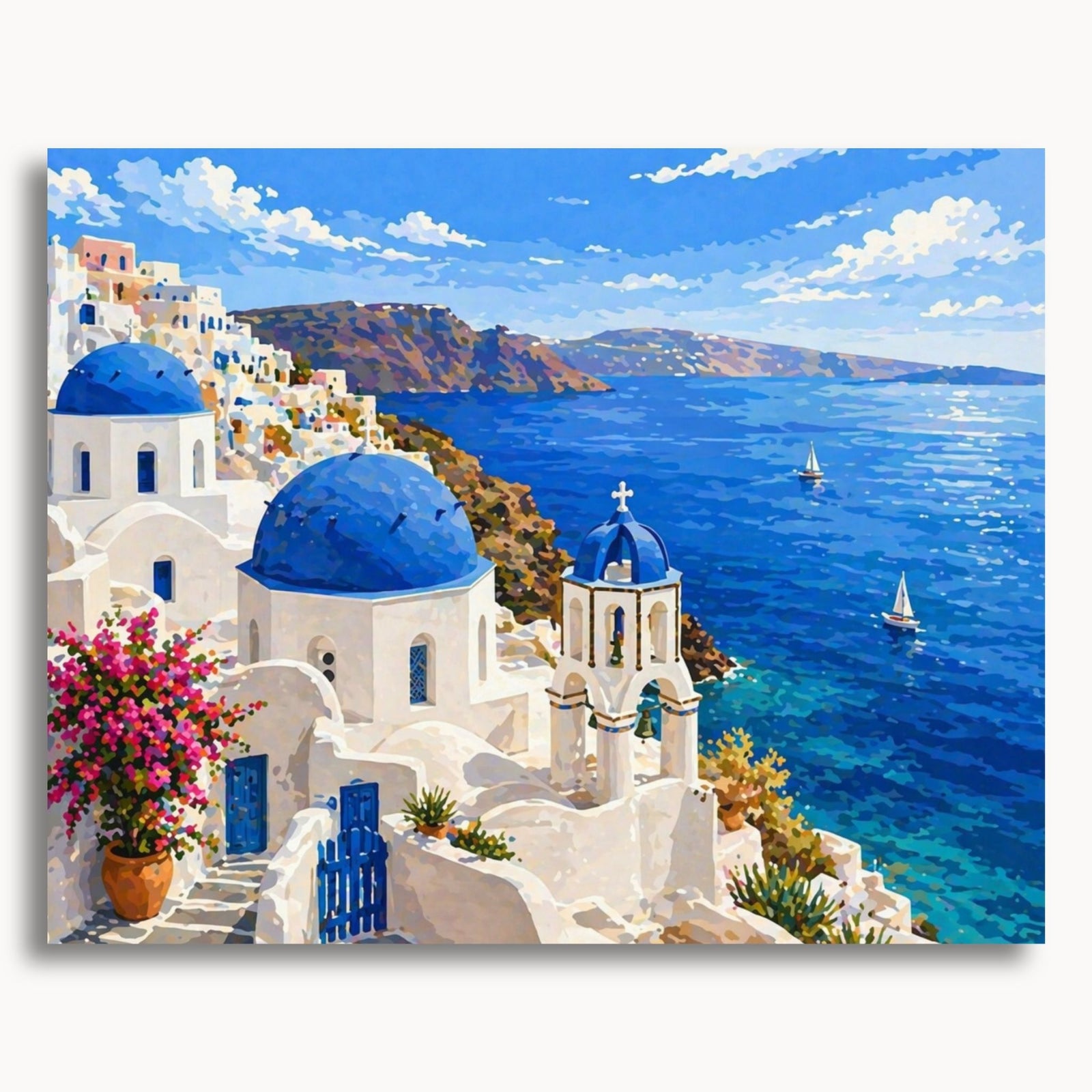 Santorini Blue Domes
