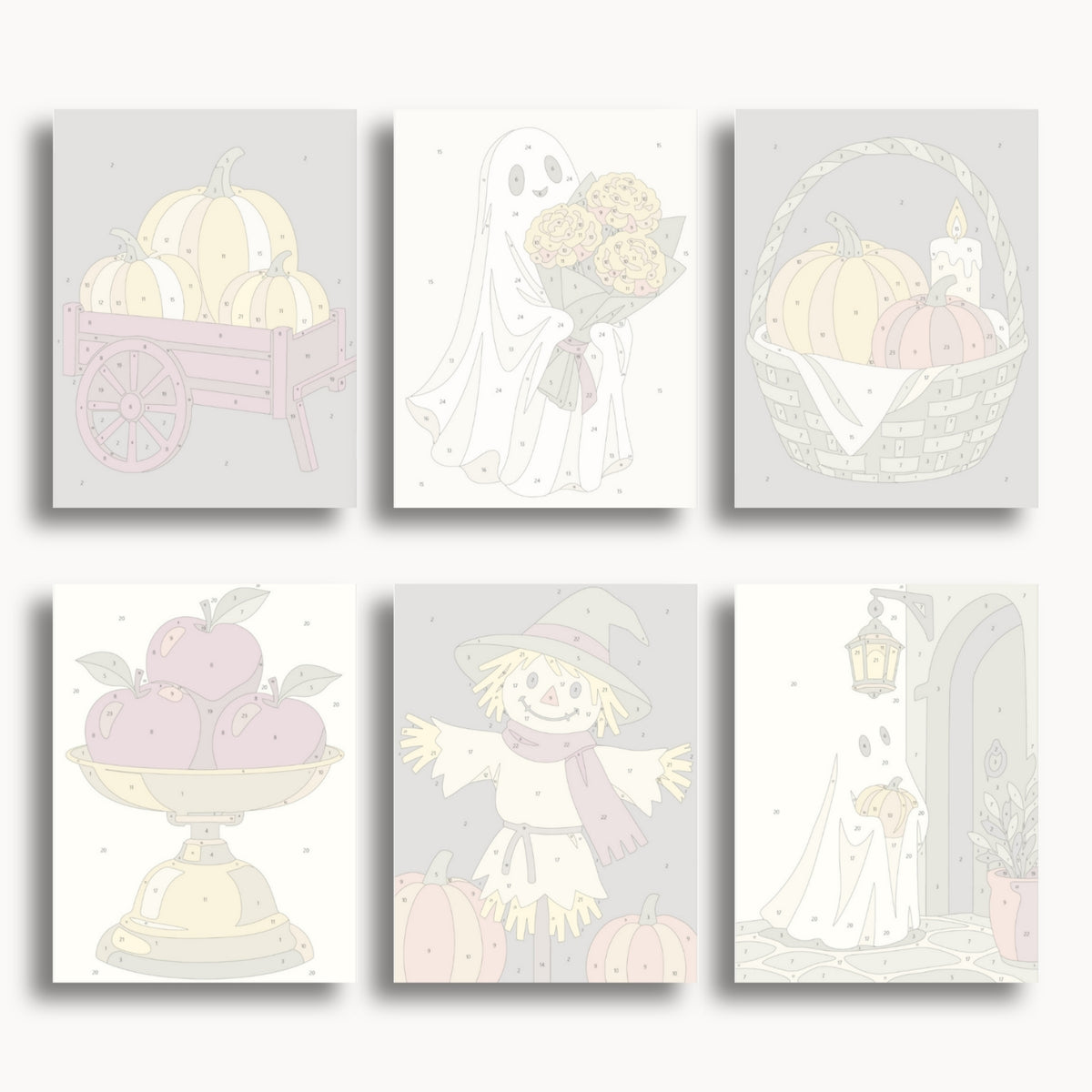 Ensemble de mini peinture par numéros Ginkgo Automne