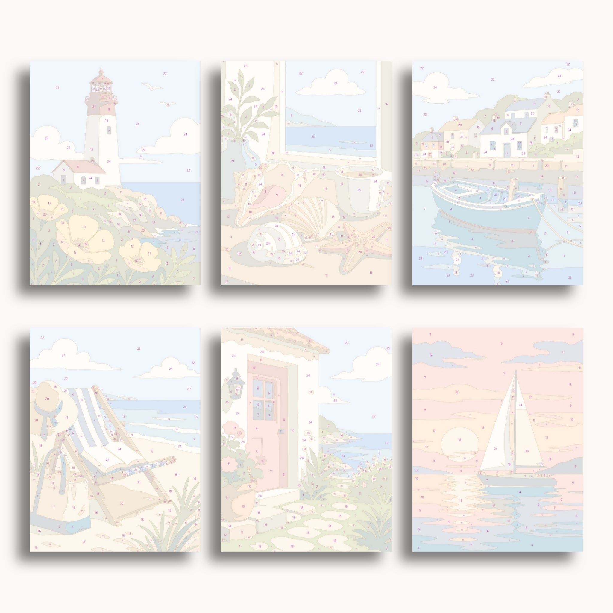 Acebo moderno – Juego de 6 mini pinturas por números