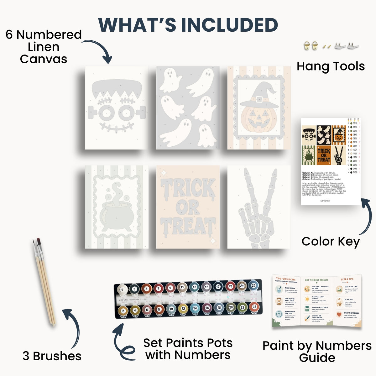 Halloween Icons Mini Paint By Numbers Set