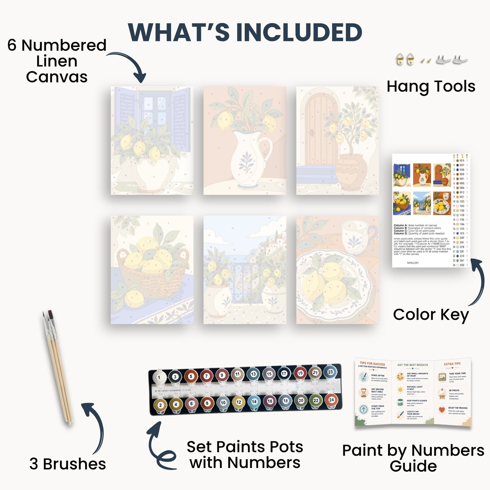 Lemon Grove Mini Paint By Numbers Set