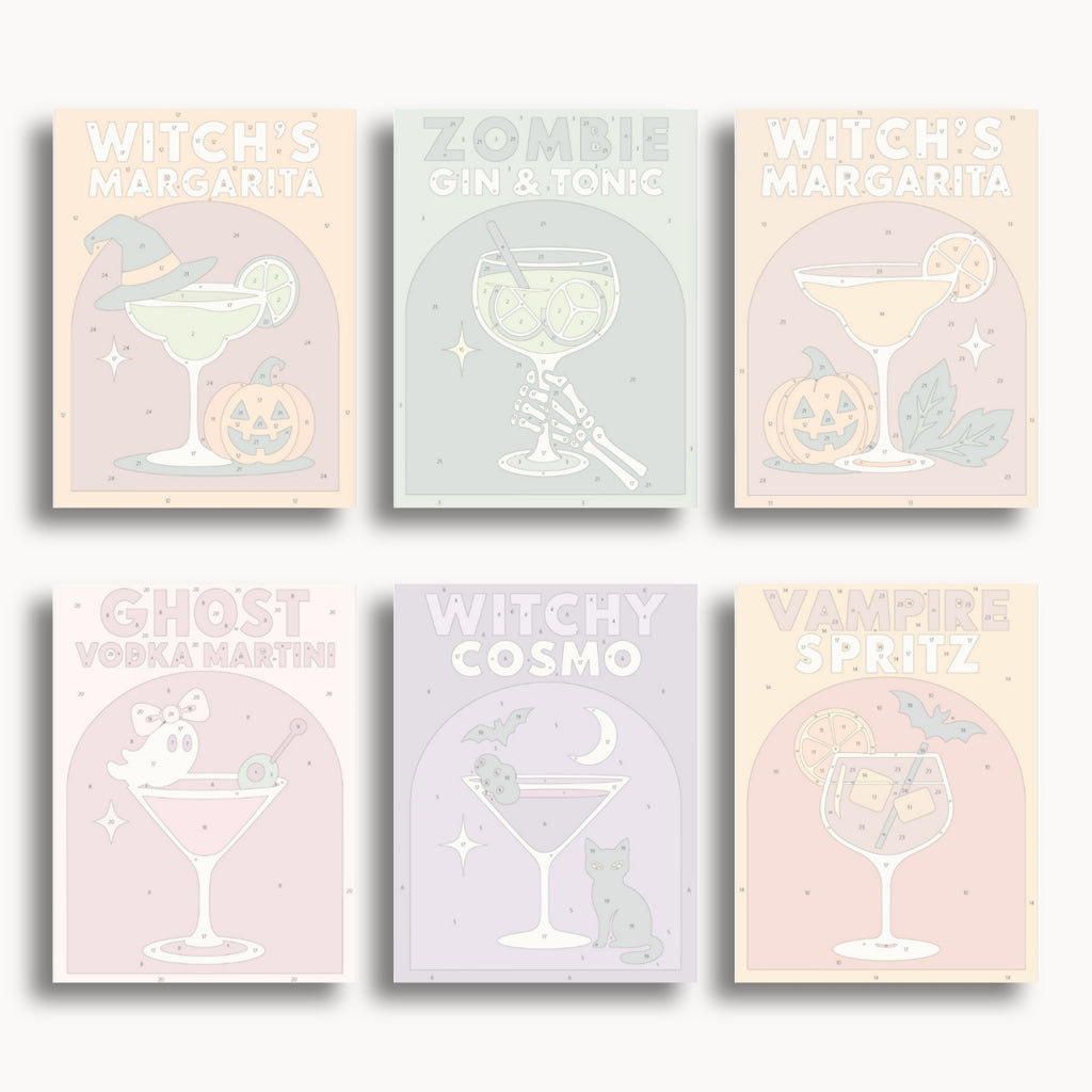 Witchy Cocktails Mini Paint By Numbers Set