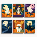 Pumpkin Ghosts Mini Paint By Numbers Set