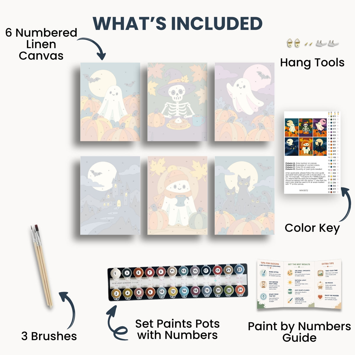 Pumpkin Ghosts Mini Paint By Numbers Set