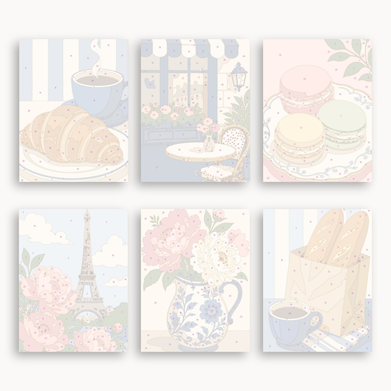 Paris Café Mini Paint By Numbers Set