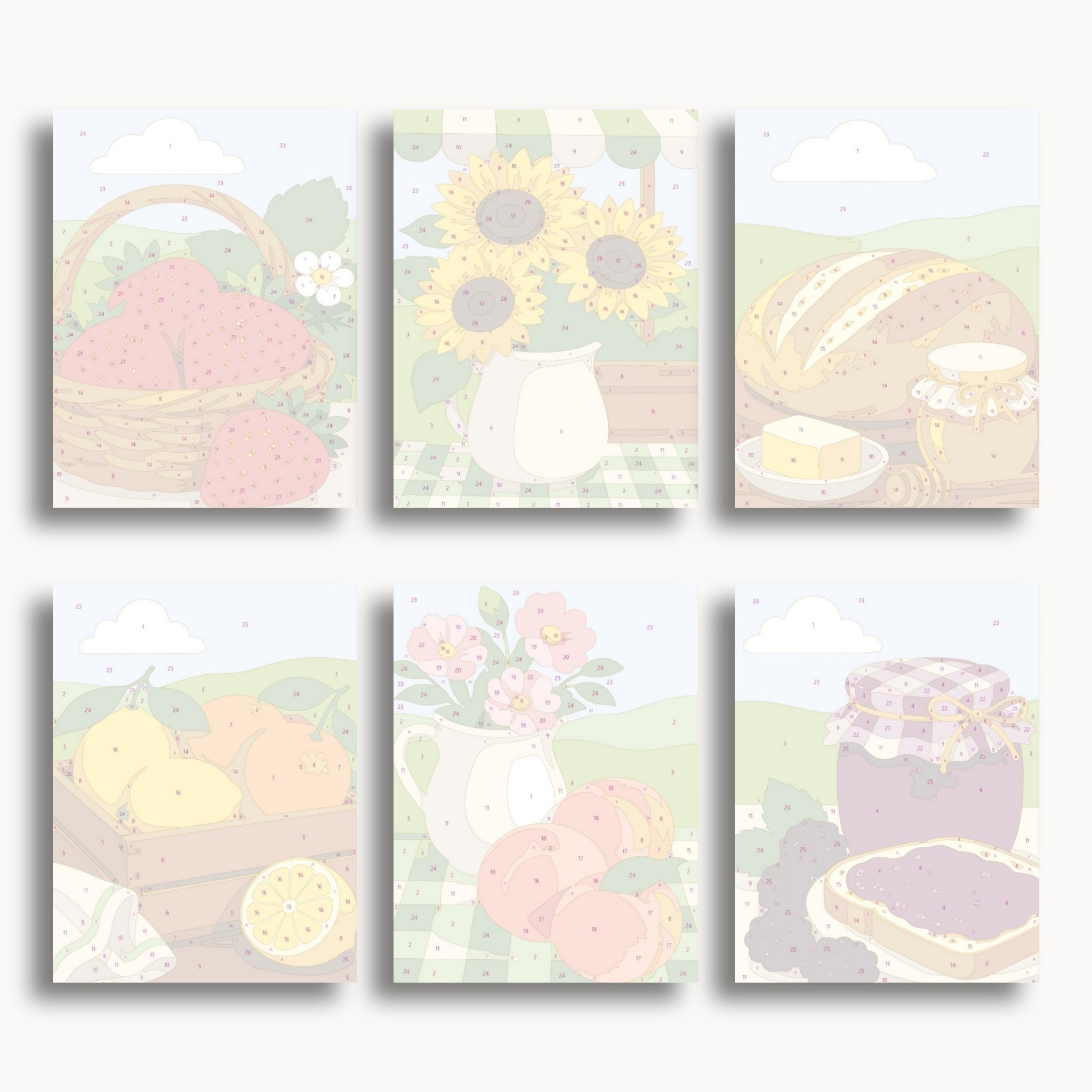 Acebo moderno – Juego de 6 mini pinturas por números