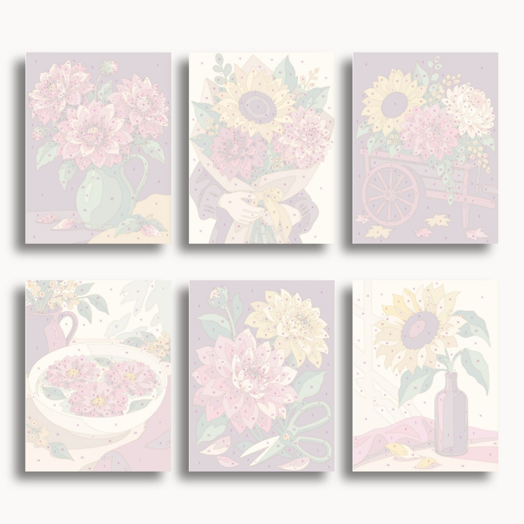 Dalias y girasoles | 6 Mini Kits