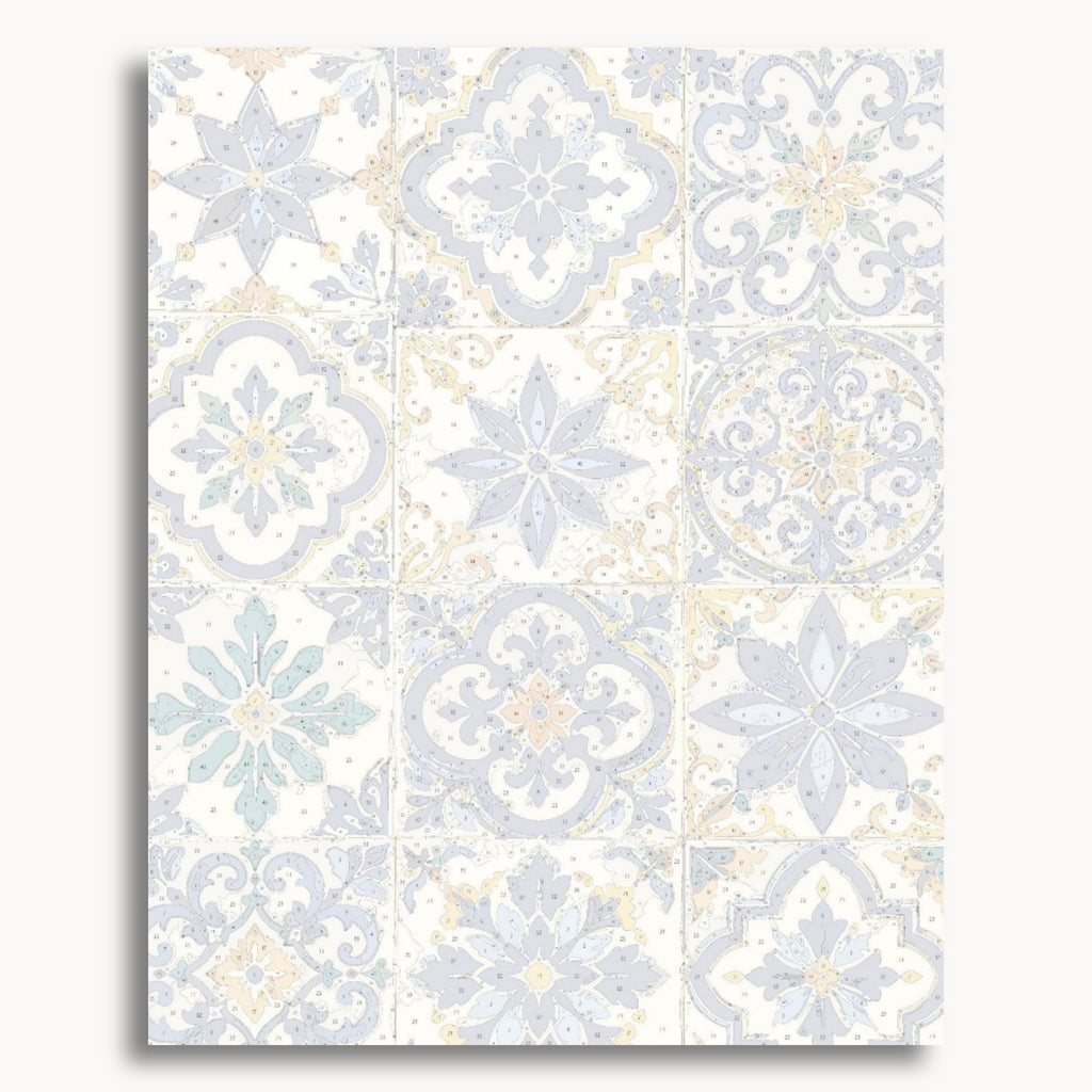 Numbered canvas preview for the Mosaic Tiles paint by numbers kit