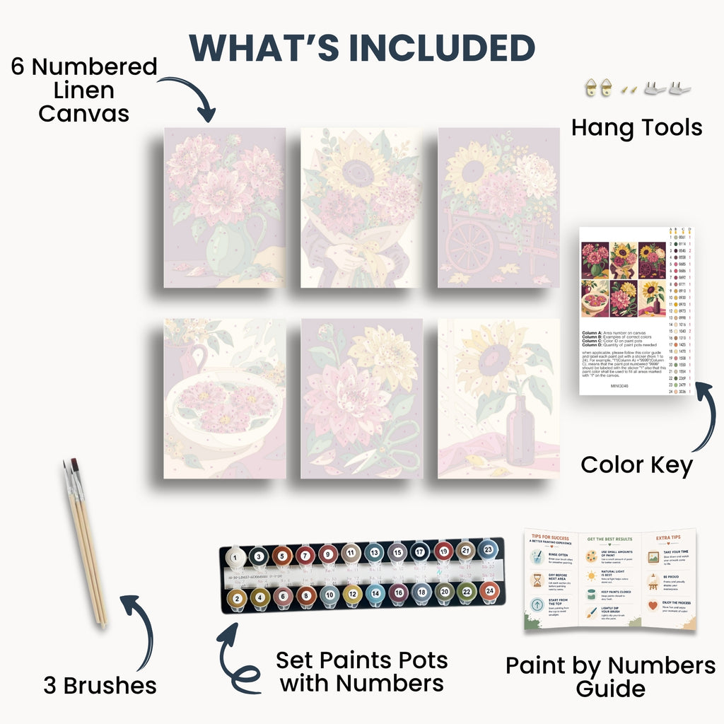 Dalias y girasoles | 6 Mini Kits
