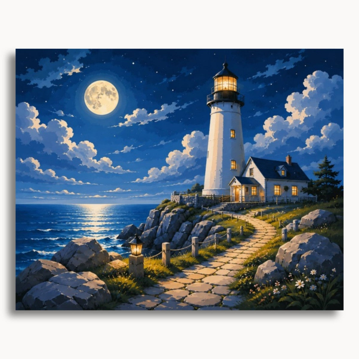 Phare au clair de lune