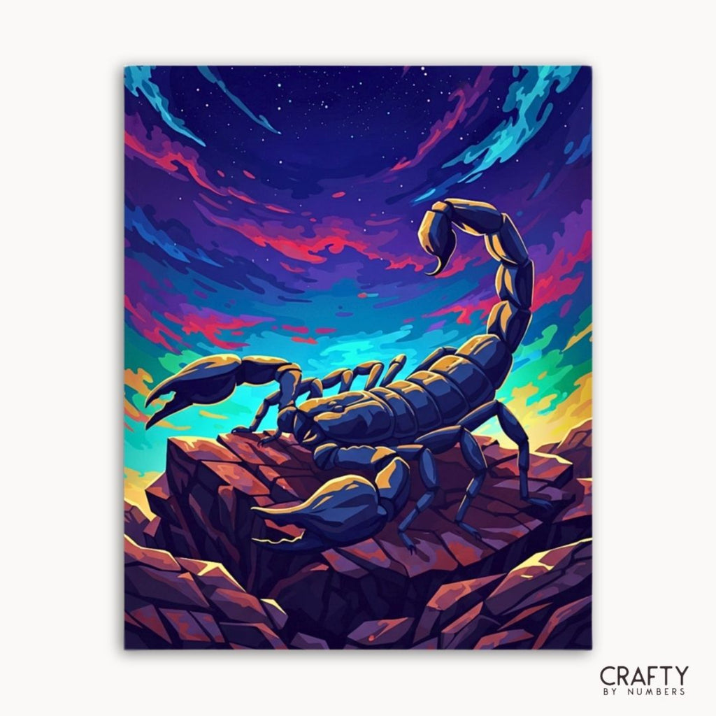 Cosmic Scorpio Blaze paint by numbers artwork on canvas