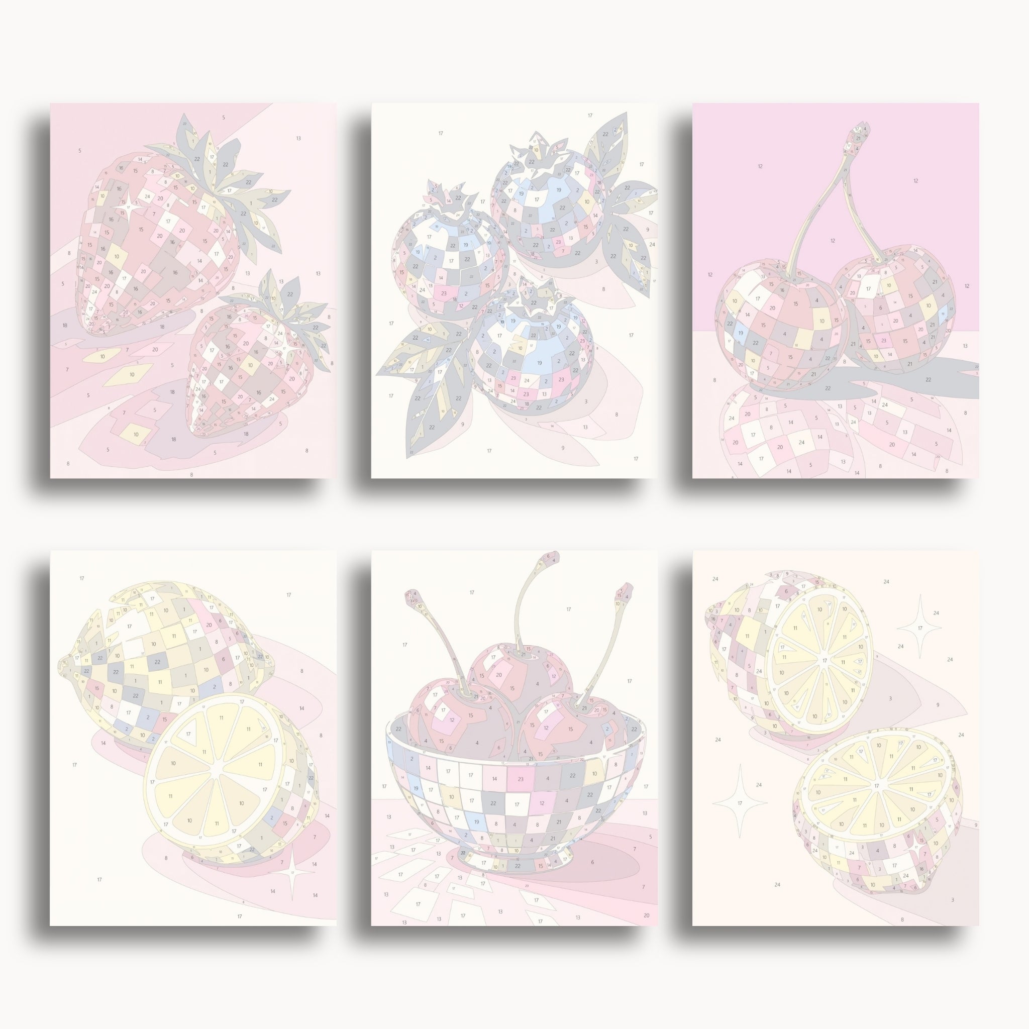 Checkerboard Fruits | 6 Mini Kits | Crafty by Numbers