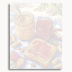 Numbered canvas preview for Peanut Butter & Jelly Toast, showing outlined painting sections and color numbers.