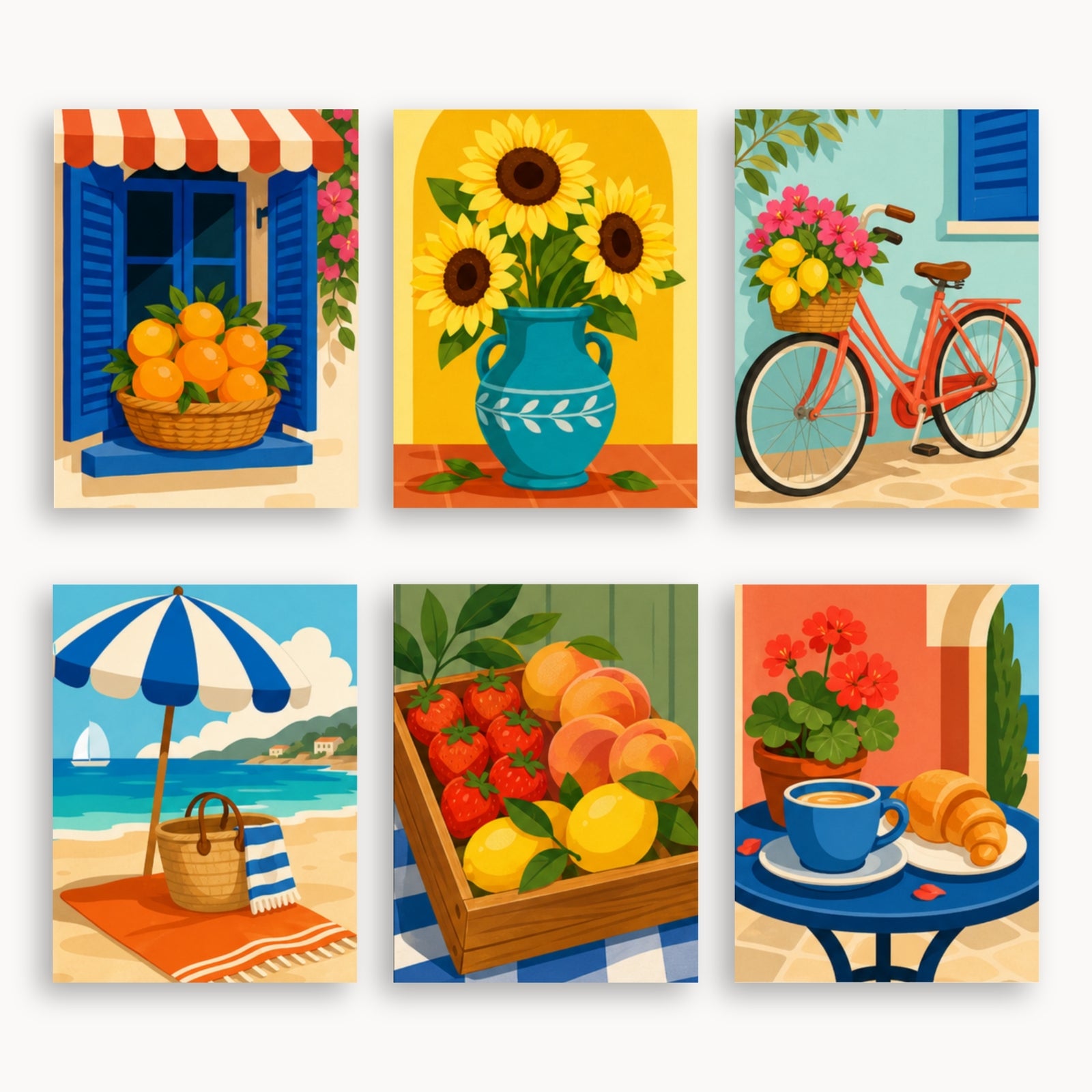 Mediterranean Summer Mini Paint By Numbers Set