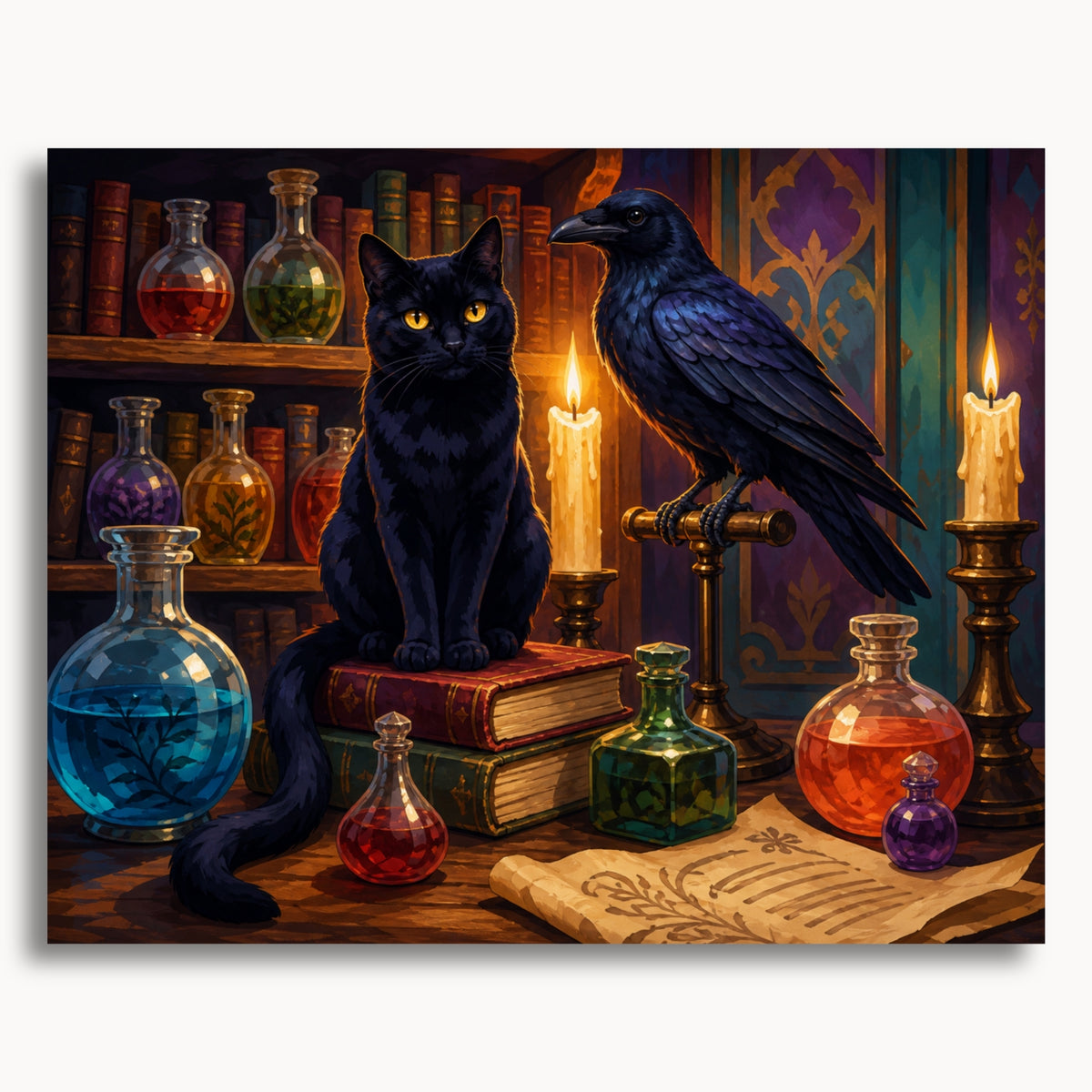 Magical Cat And Raven
