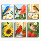 Acebo moderno – Juego de 6 mini pinturas por números