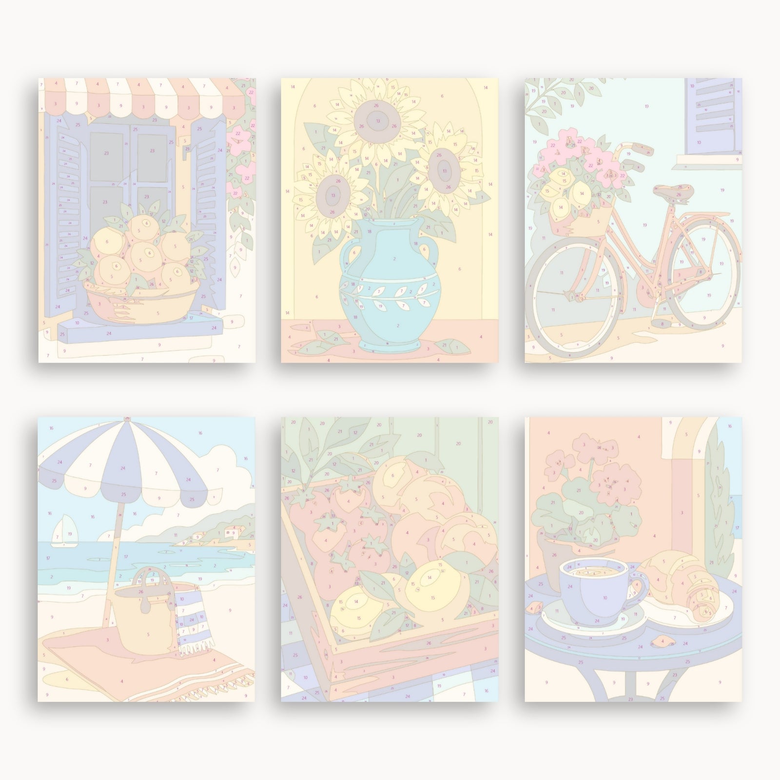 Mediterranean Summer Mini Paint By Numbers Set
