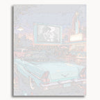 Numbered canvas preview for Retro Drive-In Theater, showing outlined painting sections and color numbers.