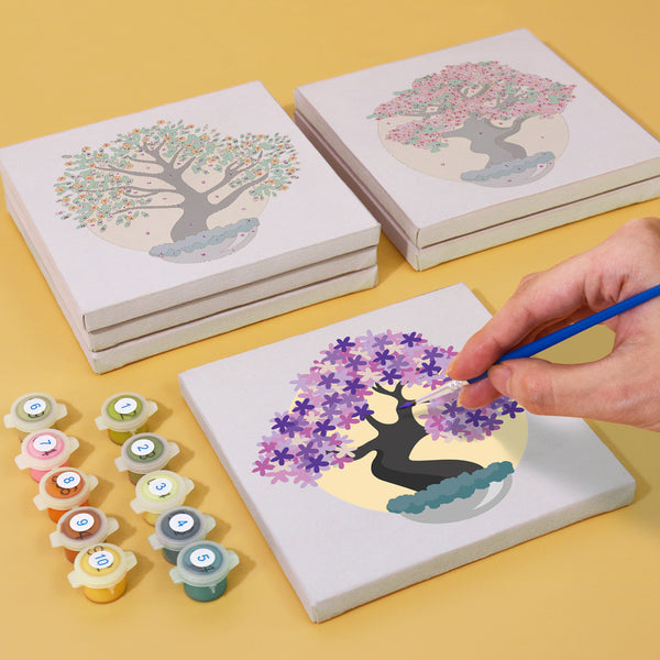 Eternal Bonsai mini paint by numbers kit with delicate tree design