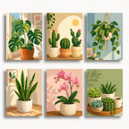 Modern Holly – Lot de 6 mini peintures par numéros