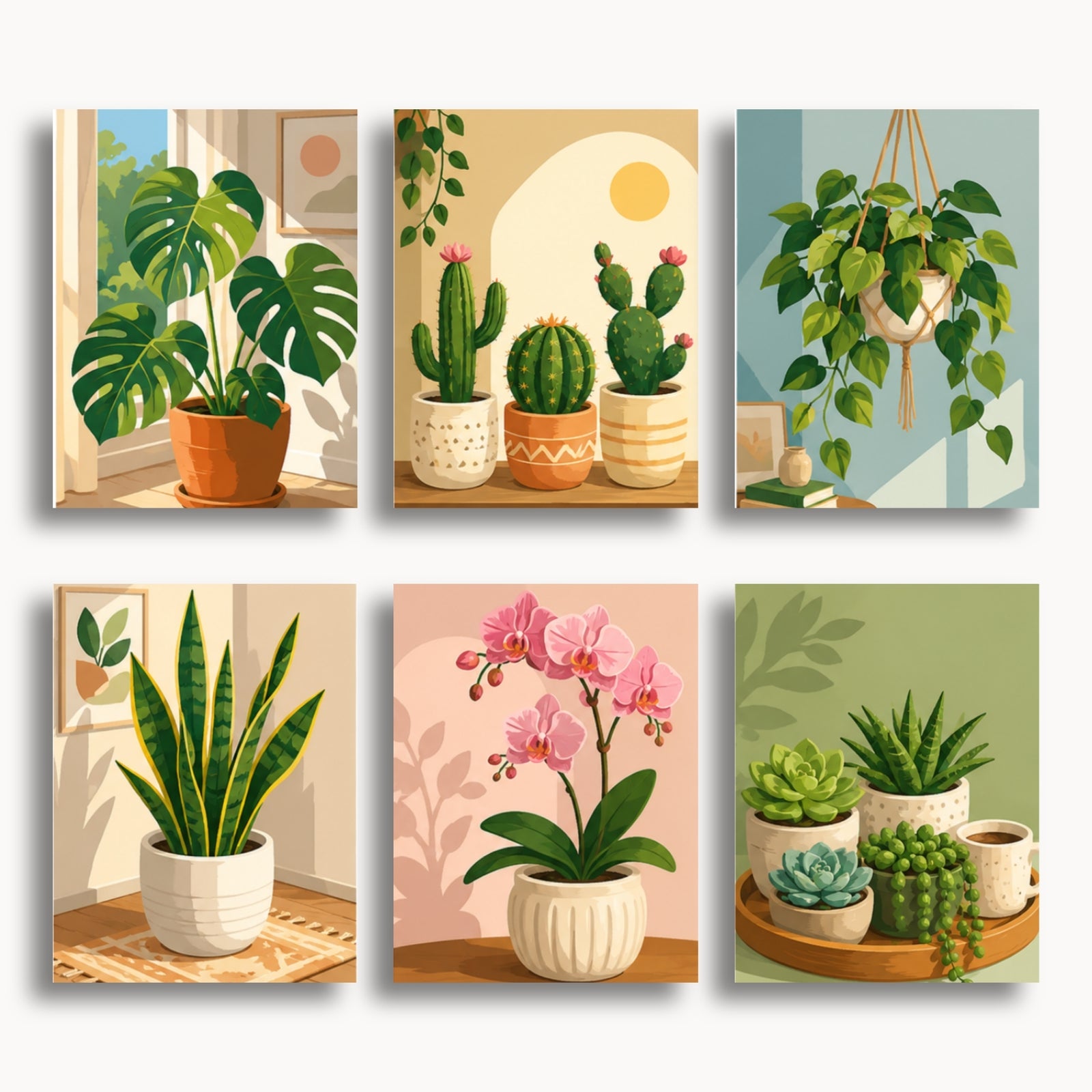 Houseplants Mini Paint By Numbers Set