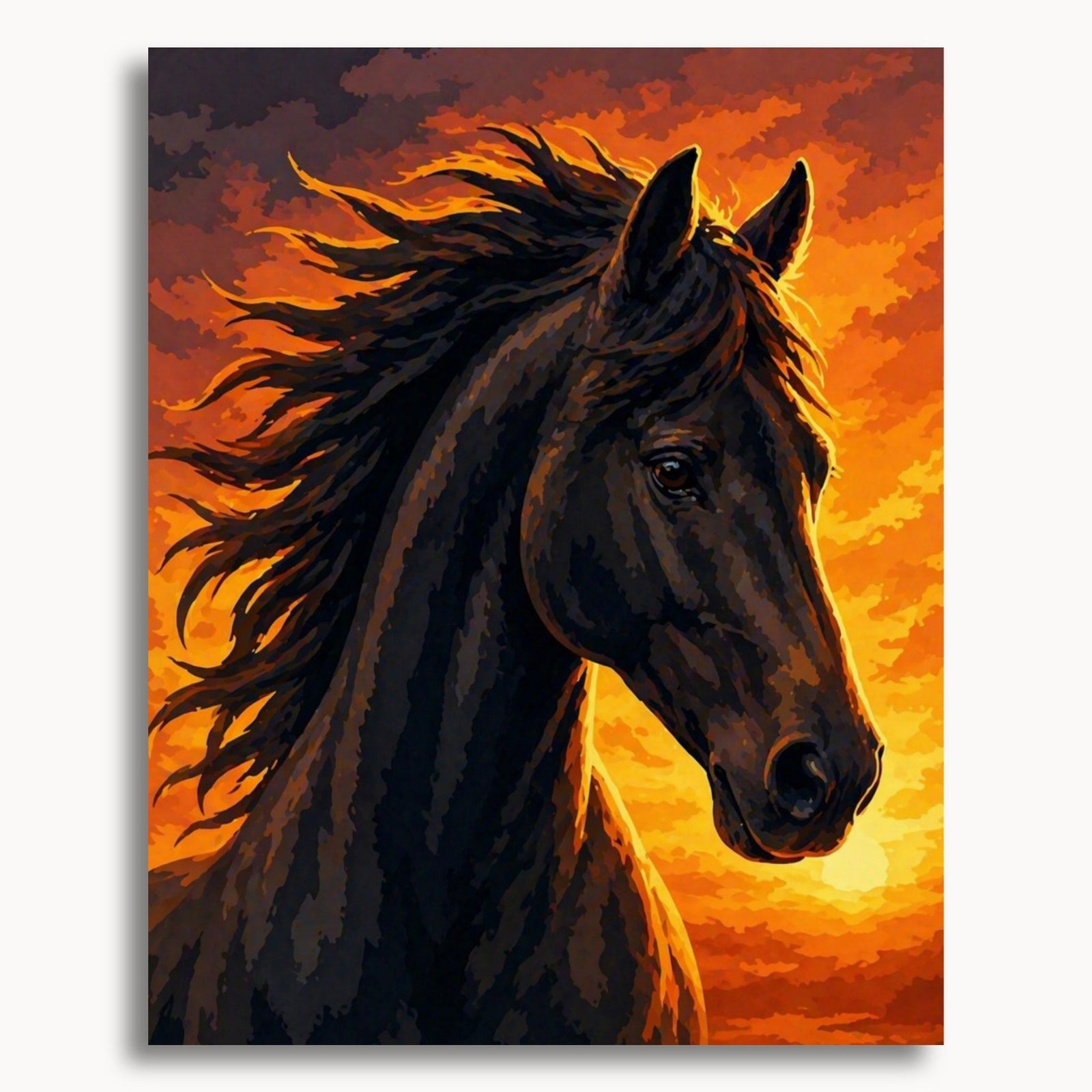 Portrait de cheval noir