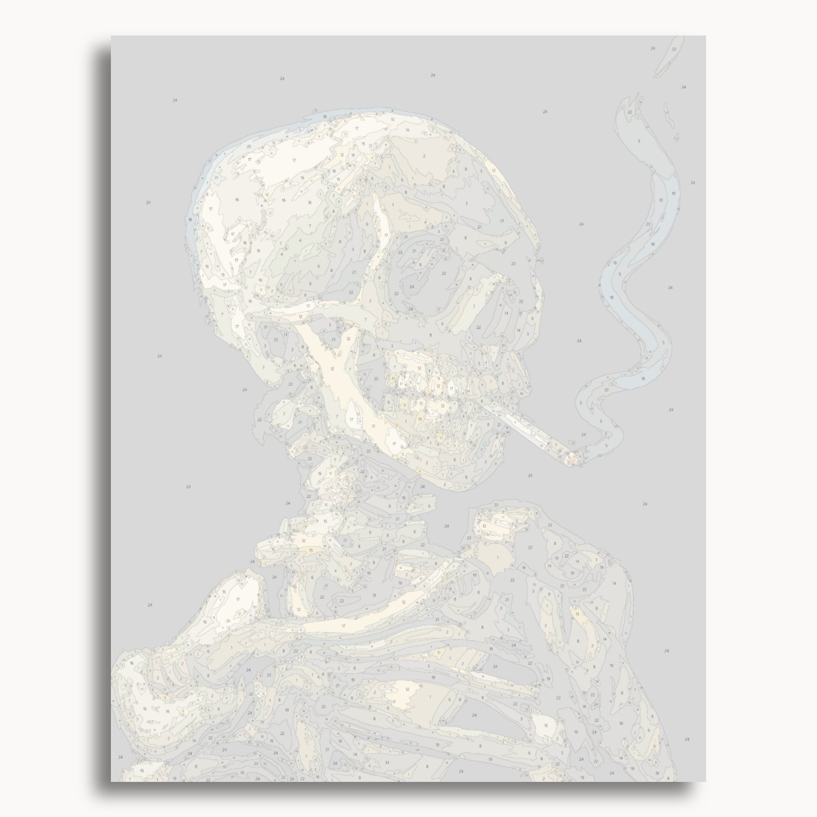 Head Of A Skeleton With A Burning Cigarette