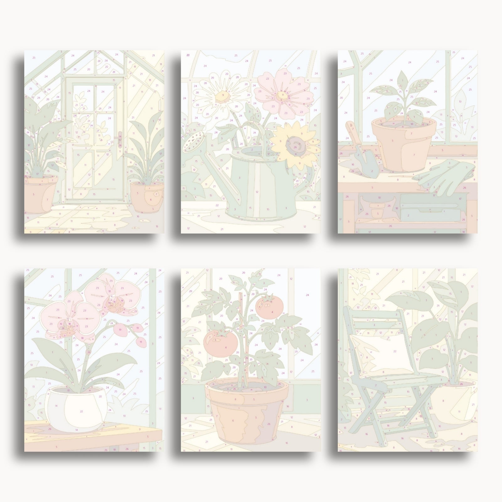 Greenhouse Garden Mini Paint By Numbers Set