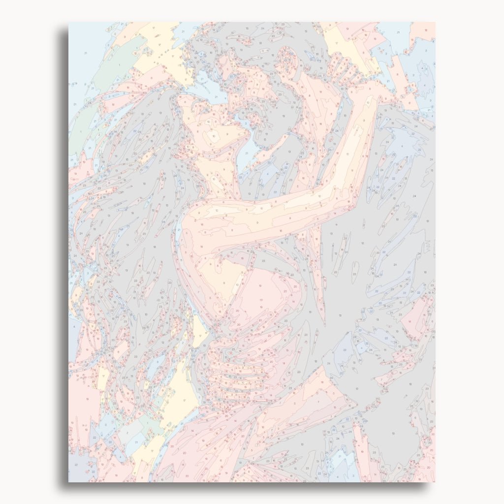Numbered canvas preview for Wild Chemistry, showing outlined painting sections and color numbers.