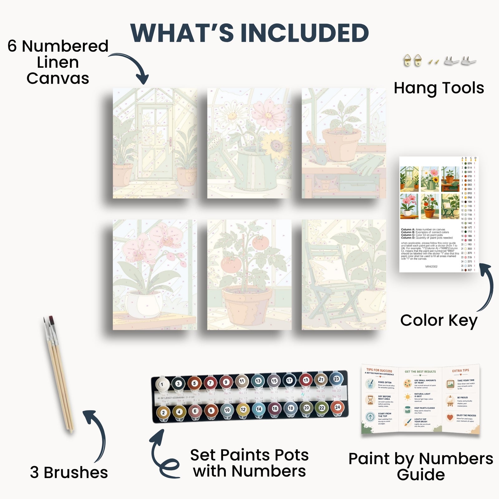 Greenhouse Garden Mini Paint By Numbers Set