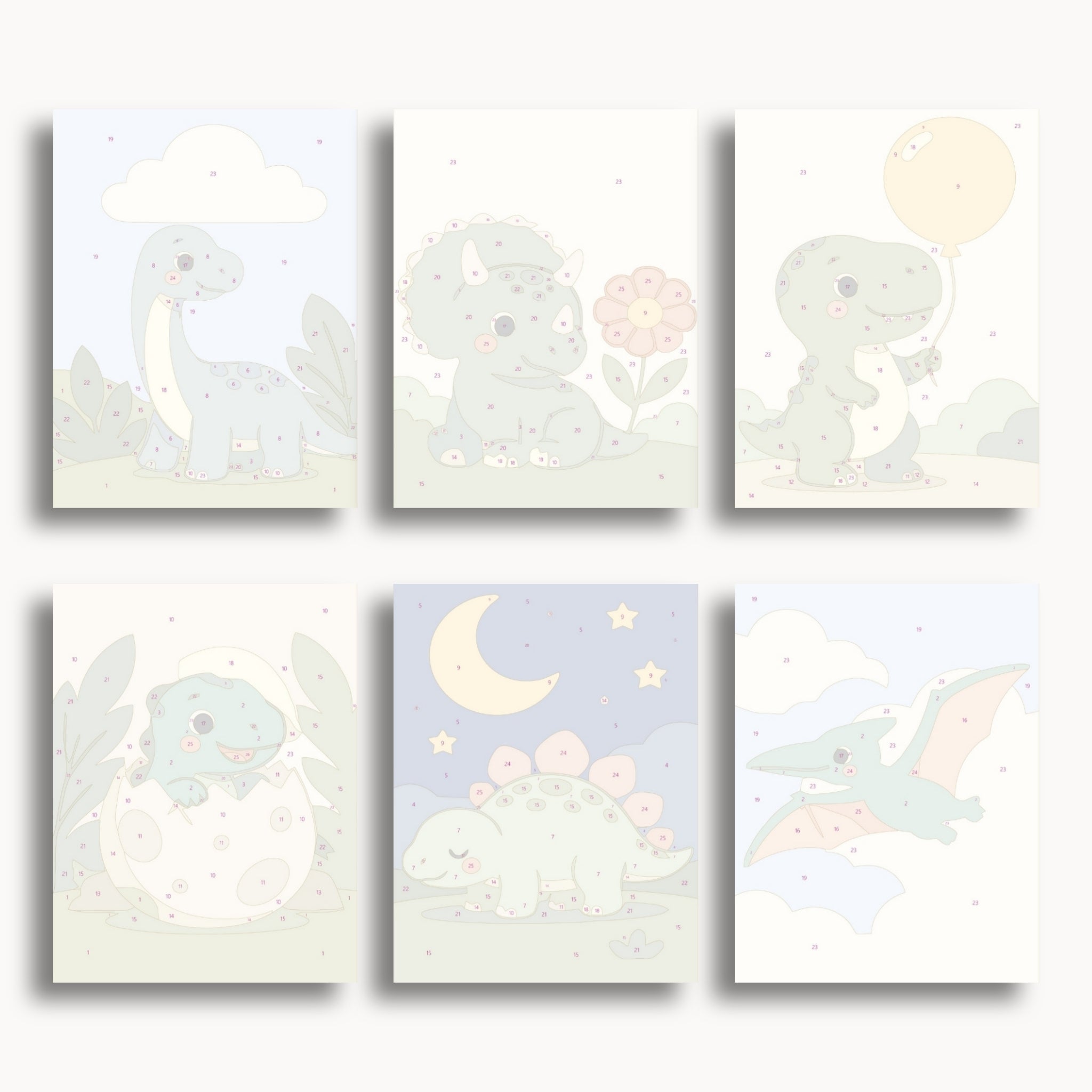 Acebo moderno – Juego de 6 mini pinturas por números