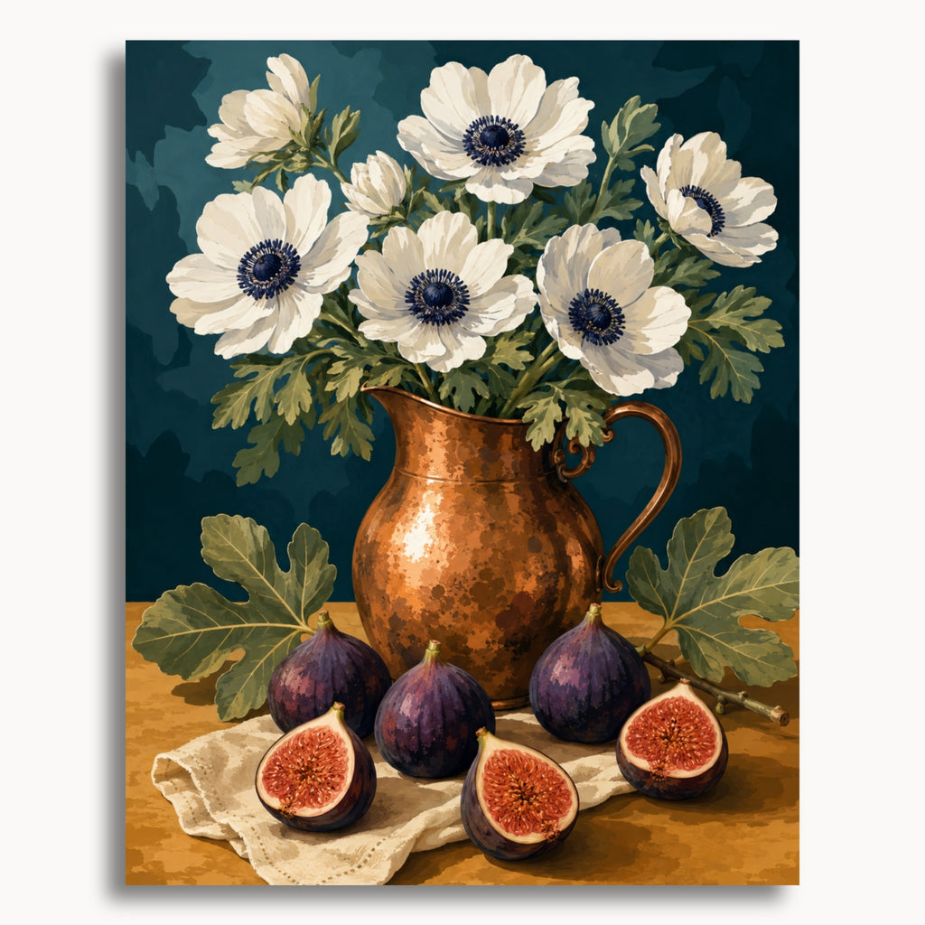 Anemones And Figs paint by numbers artwork on canvas