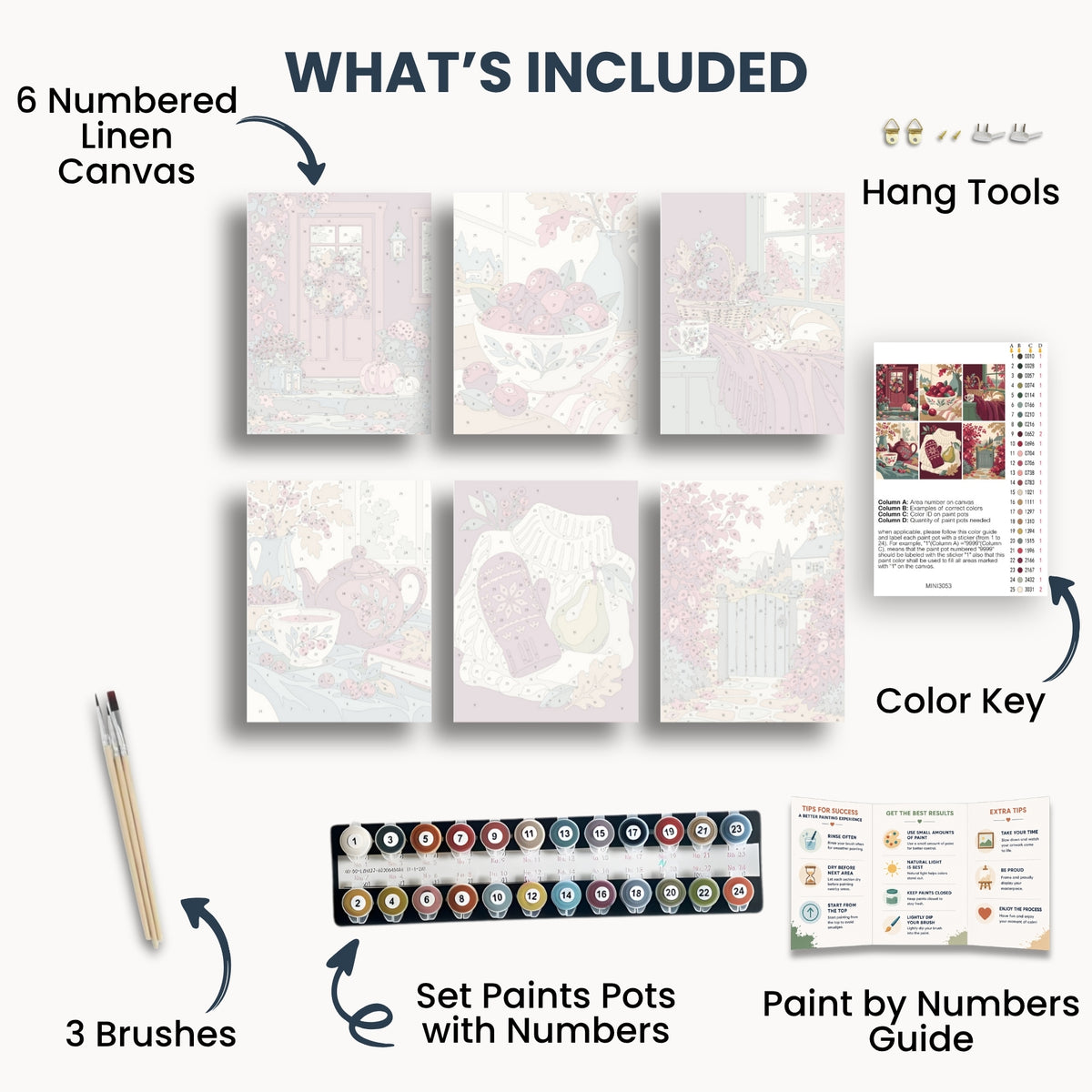 Ensemble de mini peinture par numéros Ginkgo Automne