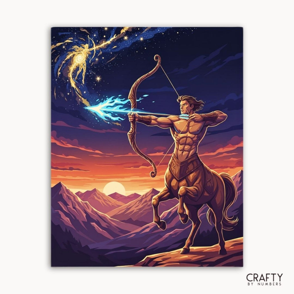Sagittarius Celestial Archer paint by numbers artwork on canvas